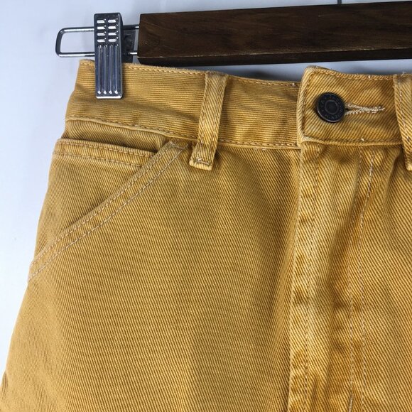 Pacsun Gold Denim Skirt Raw Hem Size 23 - Picture 2 of 7